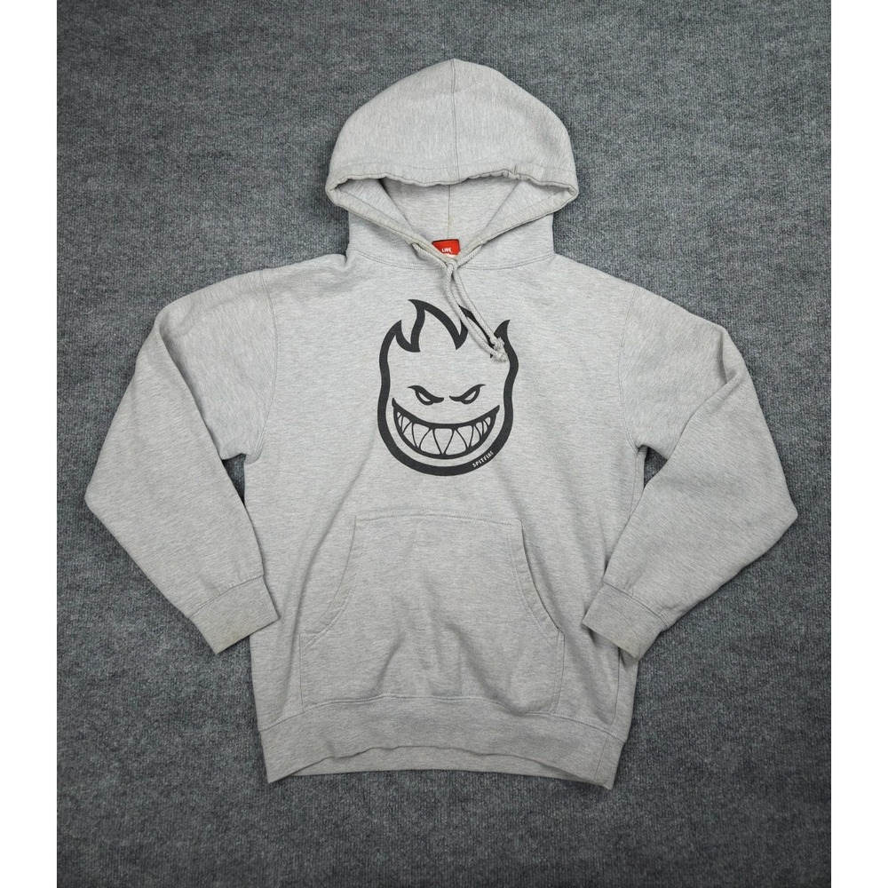 Vintage Spitfire Skateboard Hoodie Men's Small Gray Graphic Skater Y2K
